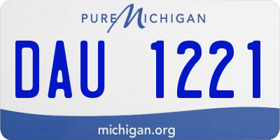 MI license plate DAU1221