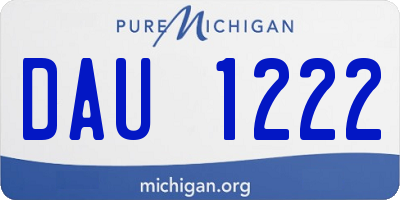 MI license plate DAU1222