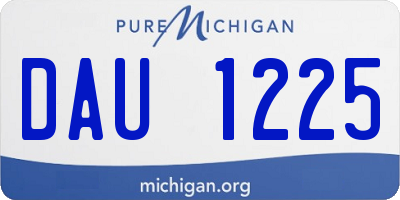 MI license plate DAU1225