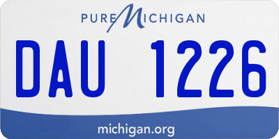 MI license plate DAU1226