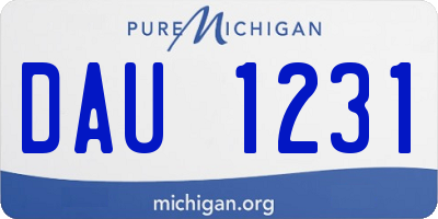 MI license plate DAU1231