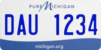 MI license plate DAU1234
