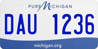 MI license plate DAU1236