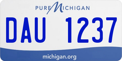 MI license plate DAU1237
