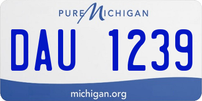 MI license plate DAU1239