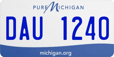 MI license plate DAU1240