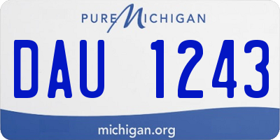 MI license plate DAU1243