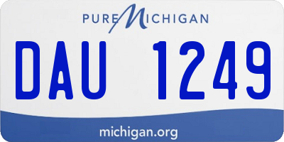 MI license plate DAU1249