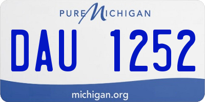 MI license plate DAU1252
