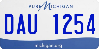 MI license plate DAU1254