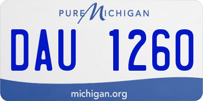 MI license plate DAU1260