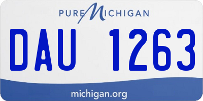MI license plate DAU1263