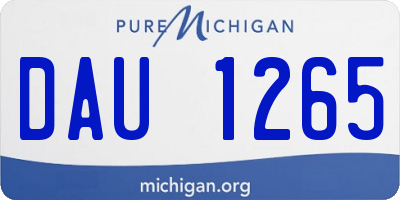 MI license plate DAU1265