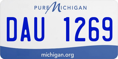 MI license plate DAU1269