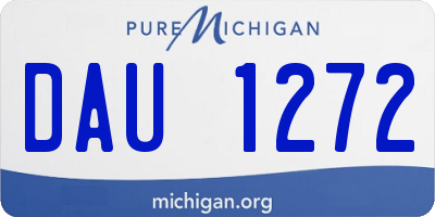 MI license plate DAU1272