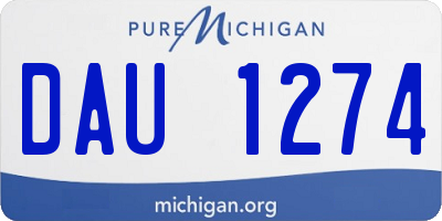 MI license plate DAU1274