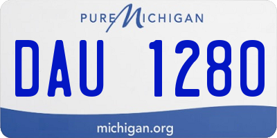 MI license plate DAU1280