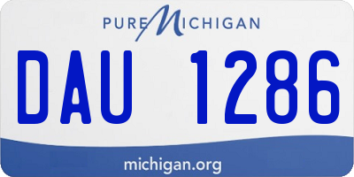 MI license plate DAU1286