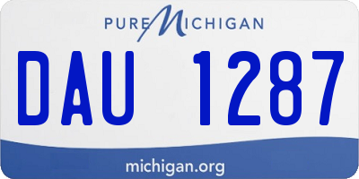 MI license plate DAU1287