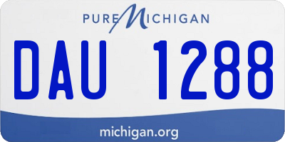 MI license plate DAU1288