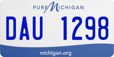 MI license plate DAU1298