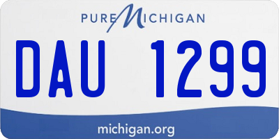 MI license plate DAU1299