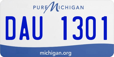 MI license plate DAU1301