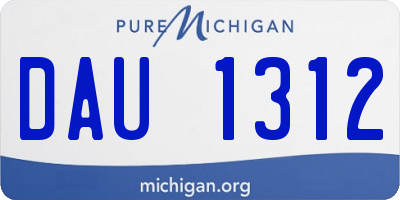 MI license plate DAU1312
