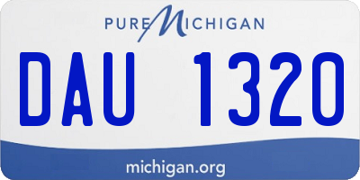 MI license plate DAU1320