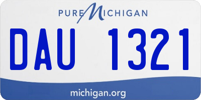 MI license plate DAU1321
