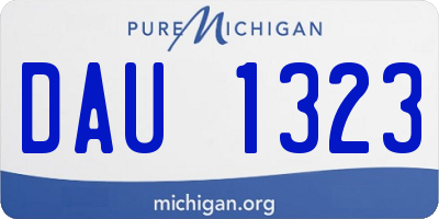 MI license plate DAU1323