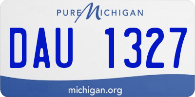 MI license plate DAU1327