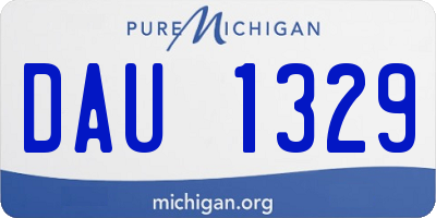 MI license plate DAU1329