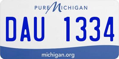 MI license plate DAU1334