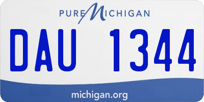 MI license plate DAU1344