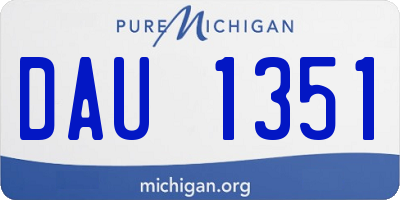 MI license plate DAU1351
