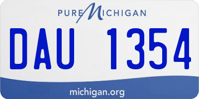 MI license plate DAU1354