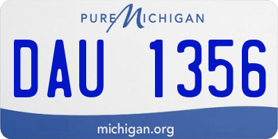 MI license plate DAU1356