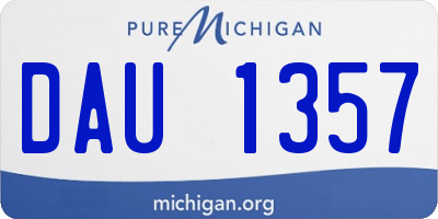 MI license plate DAU1357