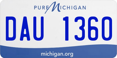 MI license plate DAU1360