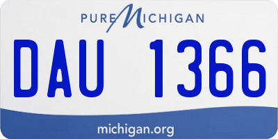MI license plate DAU1366