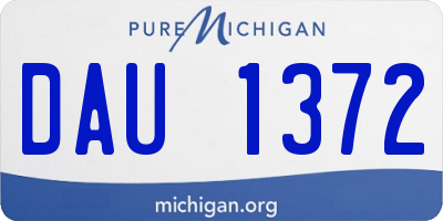 MI license plate DAU1372