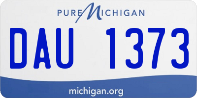 MI license plate DAU1373