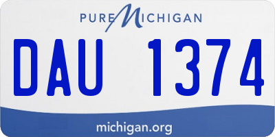MI license plate DAU1374