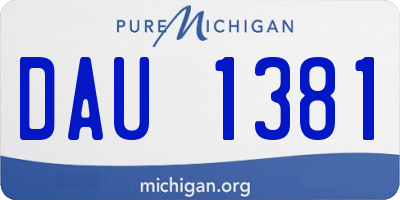 MI license plate DAU1381