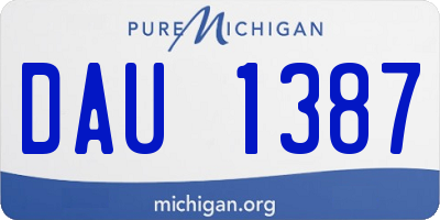 MI license plate DAU1387