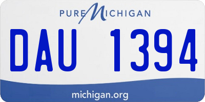 MI license plate DAU1394