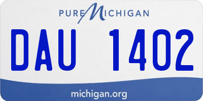 MI license plate DAU1402