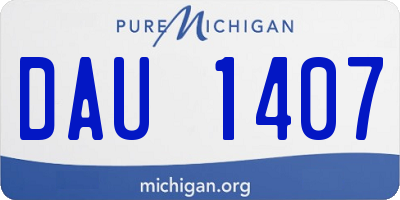 MI license plate DAU1407