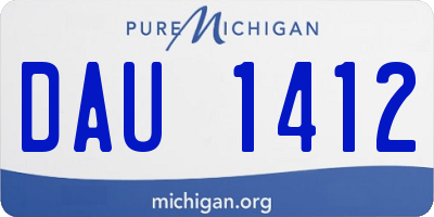 MI license plate DAU1412